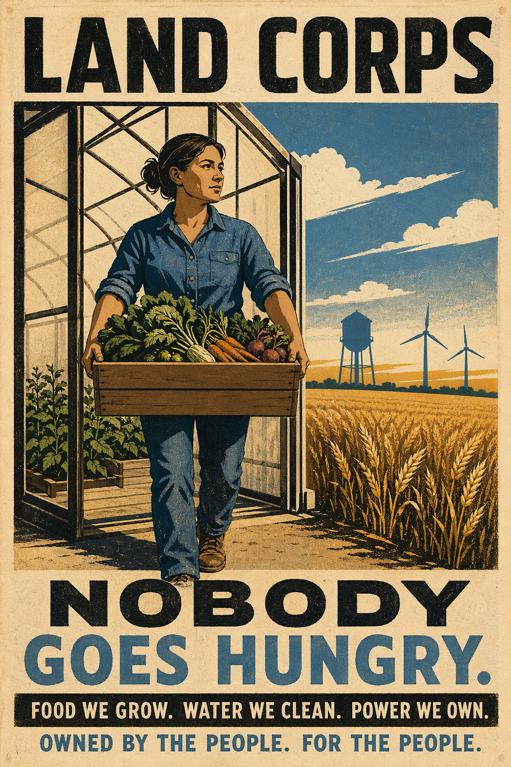 Land Corps WPA-lineage recruitment poster, second plate