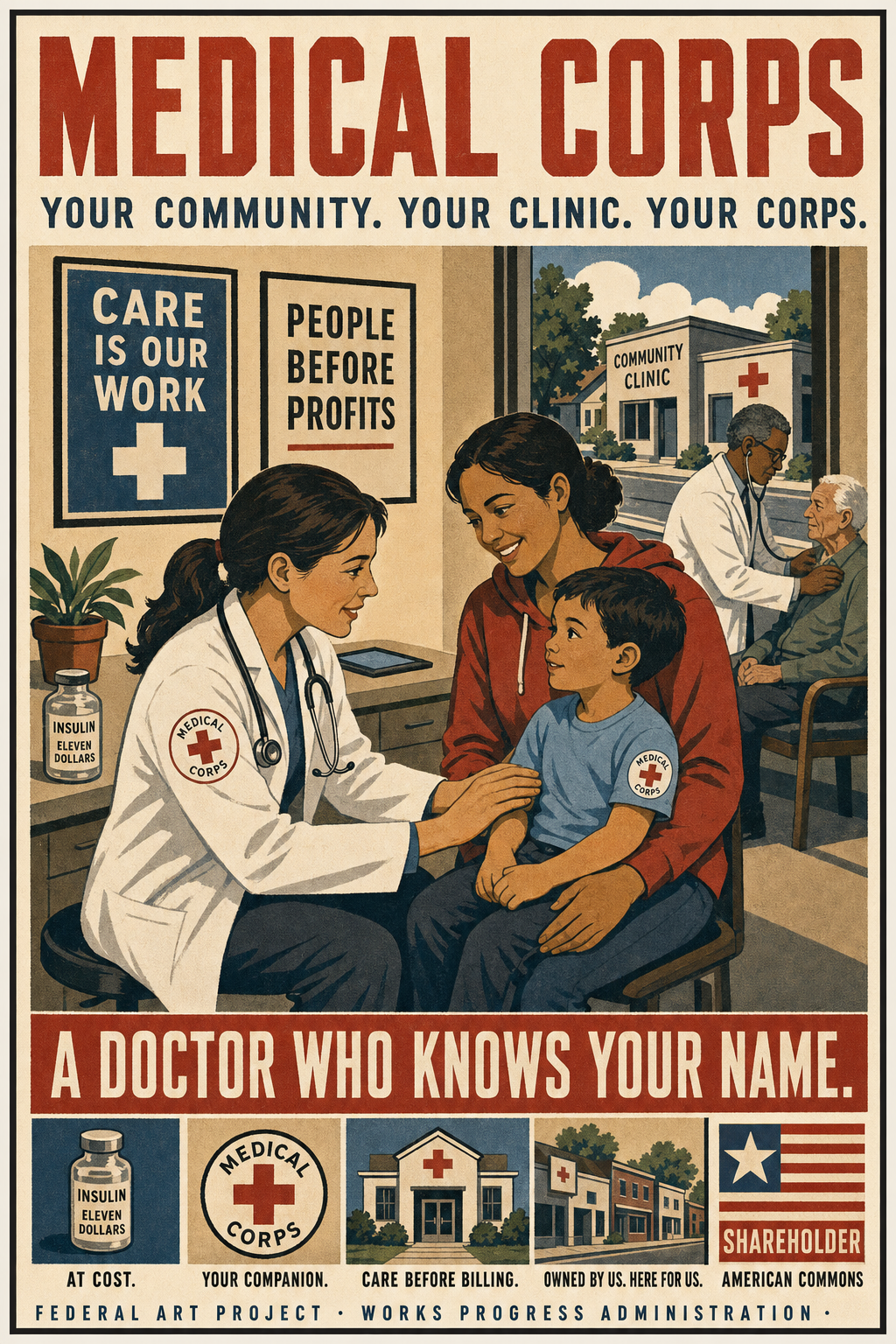 Medical Corps WPA-lineage recruitment poster